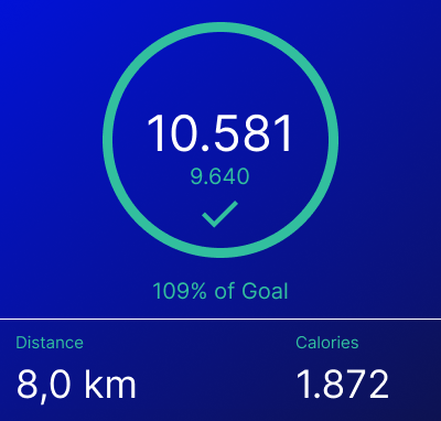 Primer aplikacije za štetje korakov na mobilnem telefonu